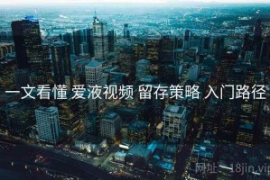 一文看懂 爱液视频 留存策略 入门路径