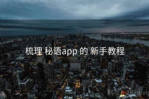 梳理 秘语app 的 新手教程