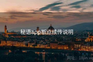 秘语app断点续传说明