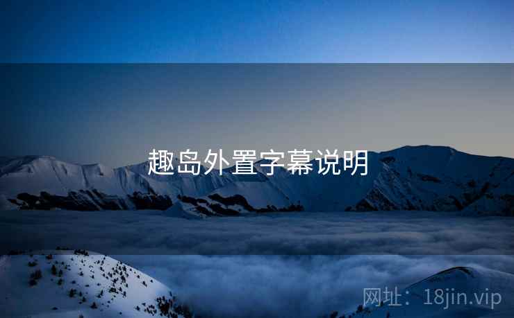 趣岛外置字幕说明